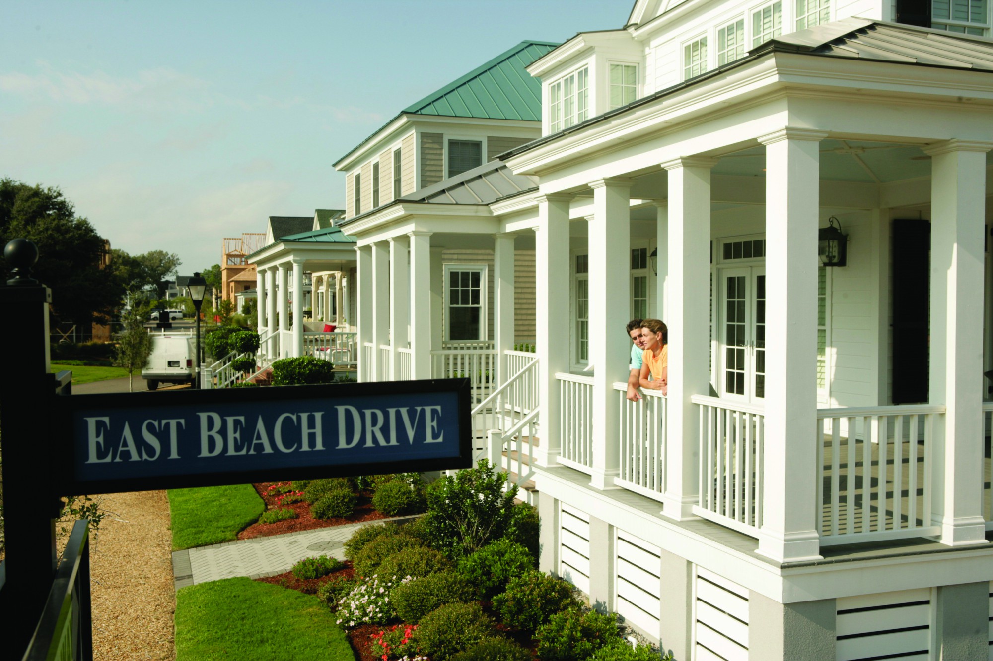 signature image streetscape porch East beach Drive sign